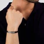 Ανδρικό Βραχιόλι Maserati Iconic JM525AVE36 Black Recycled Leather