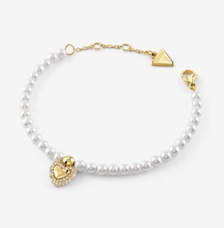 Ατσάλινο βραχιόλι Guess Beloved Pearls Gold