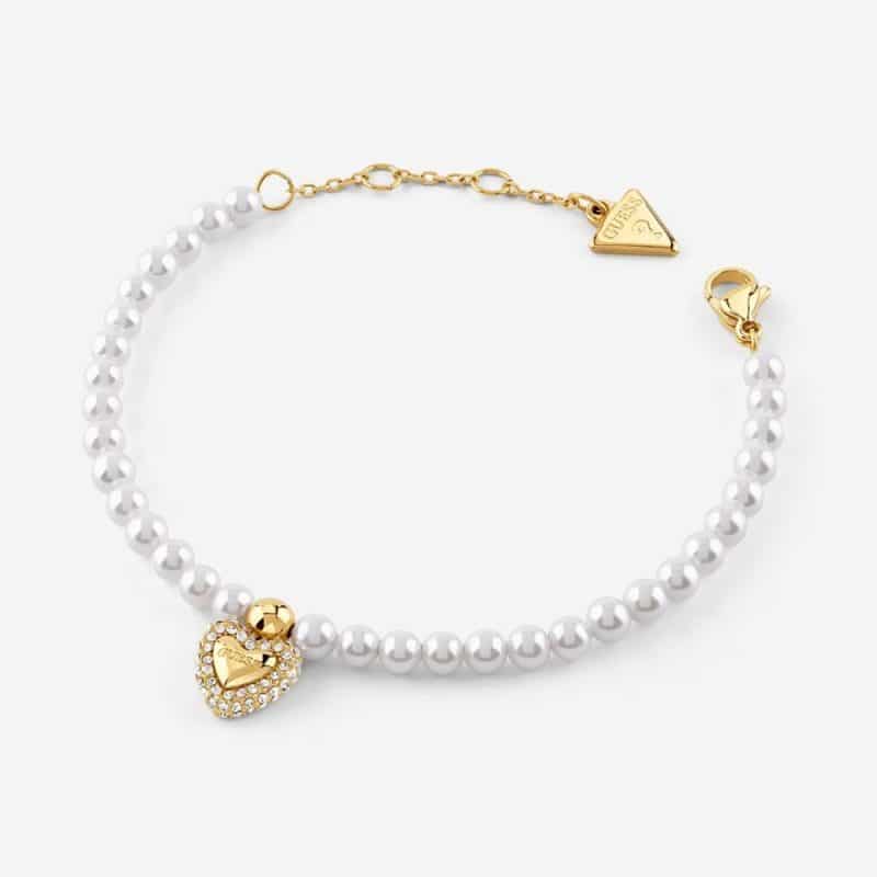 Ατσάλινο βραχιόλι Guess Beloved Pearls Gold