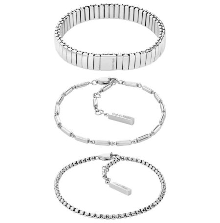 Σετ 3 Γυναικείων Βραχιολιών Calvin Klein Stacked 35000837 Silver