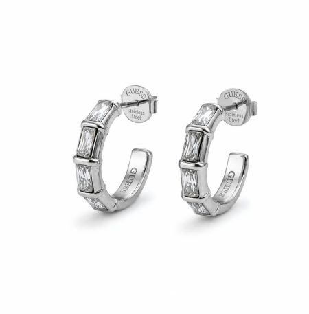 Ατσάλινα Σκουλαρίκια Guess Les Bagguettes Silver