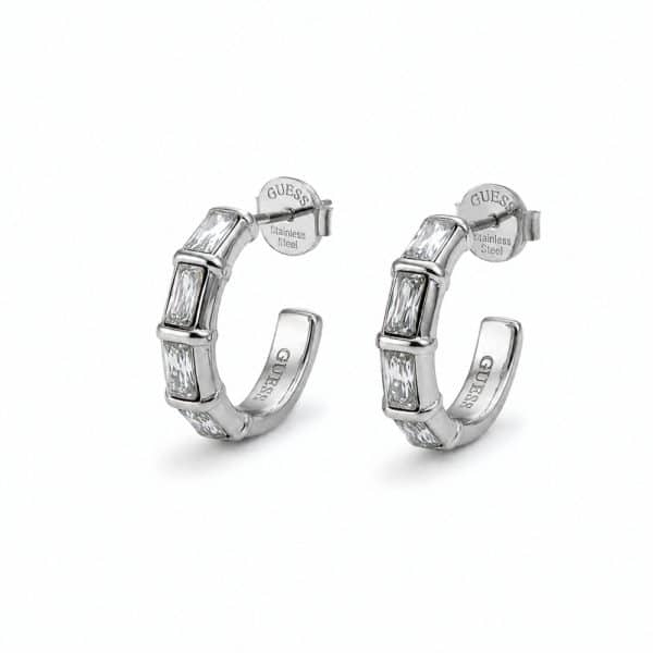 Ατσάλινα Σκουλαρίκια Guess Les Bagguettes Silver