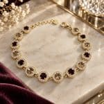 Βραχιόλι Peebls Chromatic Halo Burgundy Champagne Gold