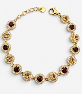 Βραχιόλι Peebls Chromatic Halo Burgundy Champagne Gold