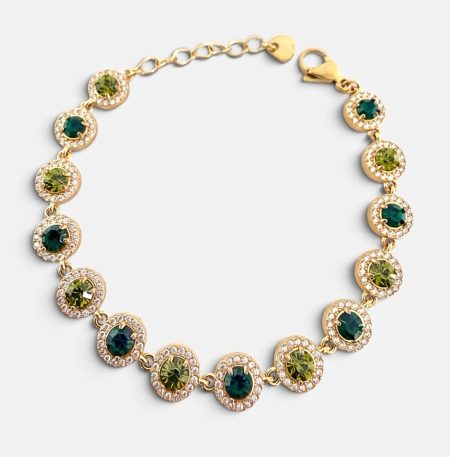 Βραχιόλι Peebls Chromatic Halo Emerald Lime Gold