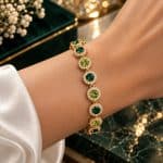 Βραχιόλι Peebls Chromatic Halo Emerald Lime Gold
