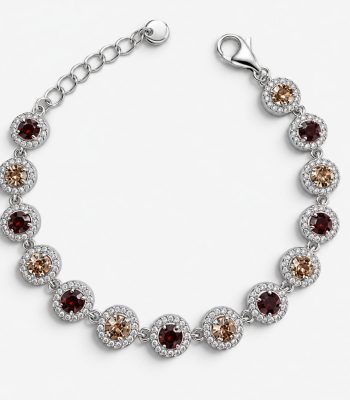 Βραχιόλι Peebls Chromatic Halo Burgundy Champagne Silver