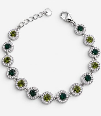 Βραχιόλι Peebls Chromatic Halo Emerald Lime Silver