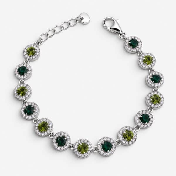 Βραχιόλι Peebls Chromatic Halo Emerald Lime Silver