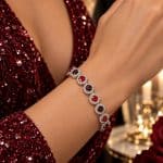 Βραχιόλι Peebls Chromatic Halo Ruby Burgundy Silver