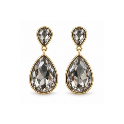 Σκουλαρίκια Peebls Crystal Cascade Silver Grey Gold