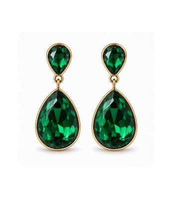 Σκουλαρίκια Peebls Cascade Emerald Green Gold