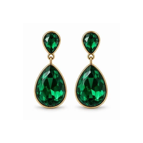 Σκουλαρίκια Peebls Cascade Emerald Green Gold