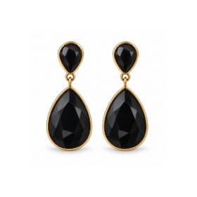 Σκουλαρίκια Peebls Crystal Cascade Jet Black Gold