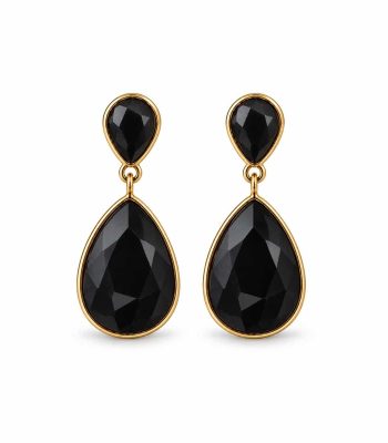 Σκουλαρίκια Peebls Crystal Cascade Jet Black Gold