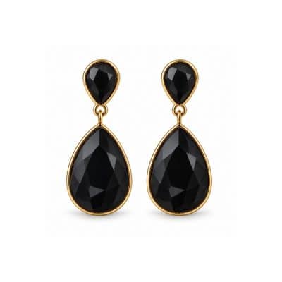 Σκουλαρίκια Peebls Crystal Cascade Jet Black Gold