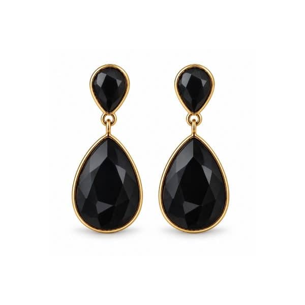 Σκουλαρίκια Peebls Crystal Cascade Jet Black Gold