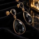 Σκουλαρίκια Peebls Crystal Cascade Jet Black Gold