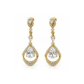 Σκουλαρίκια Peebls Crystal Grandeur Clear Gold