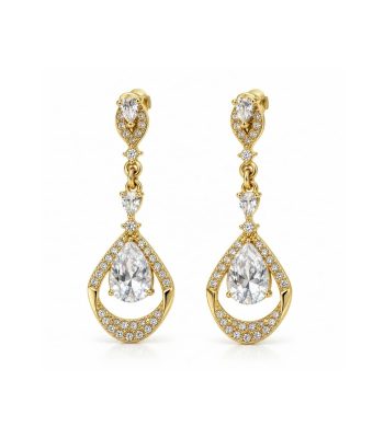 Σκουλαρίκια Peebls Crystal Grandeur Clear Gold