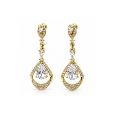 Σκουλαρίκια Peebls Crystal Grandeur Clear Gold