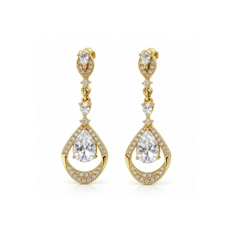 Σκουλαρίκια Peebls Crystal Grandeur Clear Gold