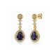 Σκουλαρίκια Peebls Crystal Royale Amethyst Purple Gold