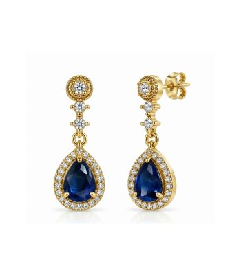 Σκουλαρίκια Peebls Crystal Royale Sapphire Blue Gold