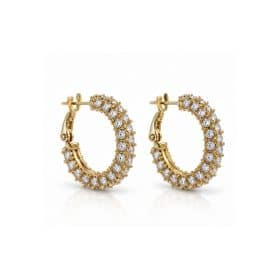 Σκουλαρίκια Peebls Crystal Orbit Clear Gold Hoop