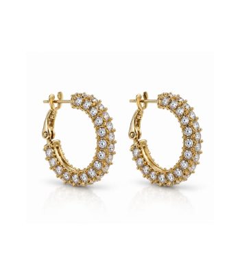 Σκουλαρίκια Peebls Crystal Orbit Clear Gold Hoop