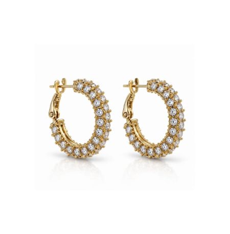 Σκουλαρίκια Peebls Crystal Orbit Clear Gold Hoop