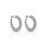 Σκουλαρίκια Peebls Crystal Orbit Clear Silver Hoop
