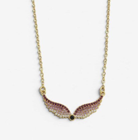 Κολιέ Peebls Mystic Amethyst Wings Gold