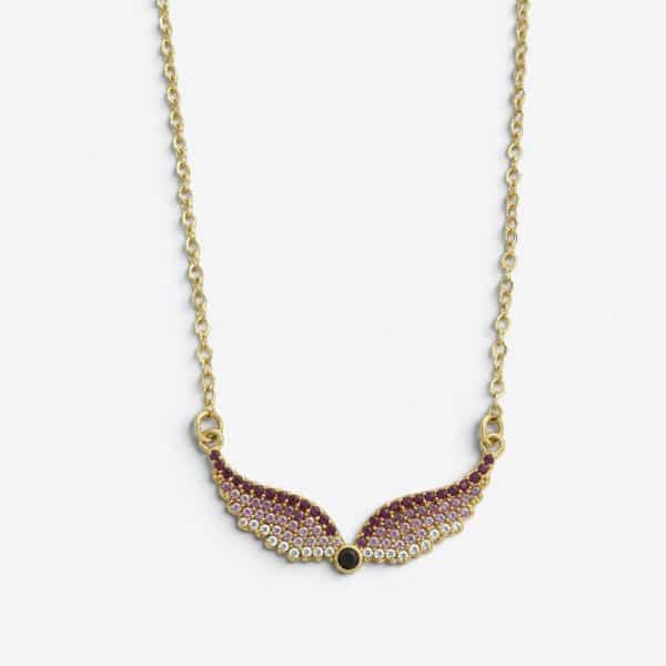 Κολιέ Peebls Mystic Amethyst Wings Gold