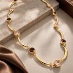 Κολιέ Peebls Amber Blush Arc Gold