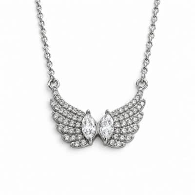 Κολιέ Peebls Twin Light Angel Wings Silver