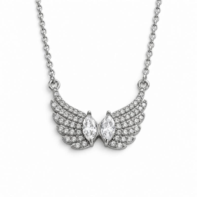 Κολιέ Peebls Twin Light Angel Wings Silver