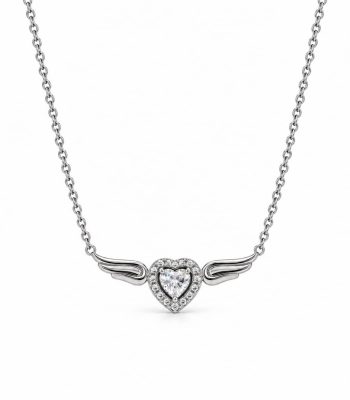 Κολιέ Peebls Guardian Heart Wings Silver