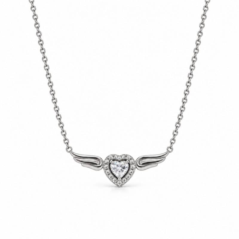 Κολιέ Peebls Guardian Heart Wings Silver