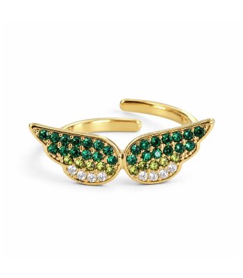 Ατσάλινο Δαχτυλίδι Emerald Wings Gold