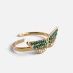 Ατσάλινο Δαχτυλίδι Emerald Wings Gold