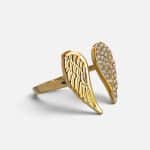 Ατσάλινο Δαχτυλίδι Peebls Celestial Wings Gold