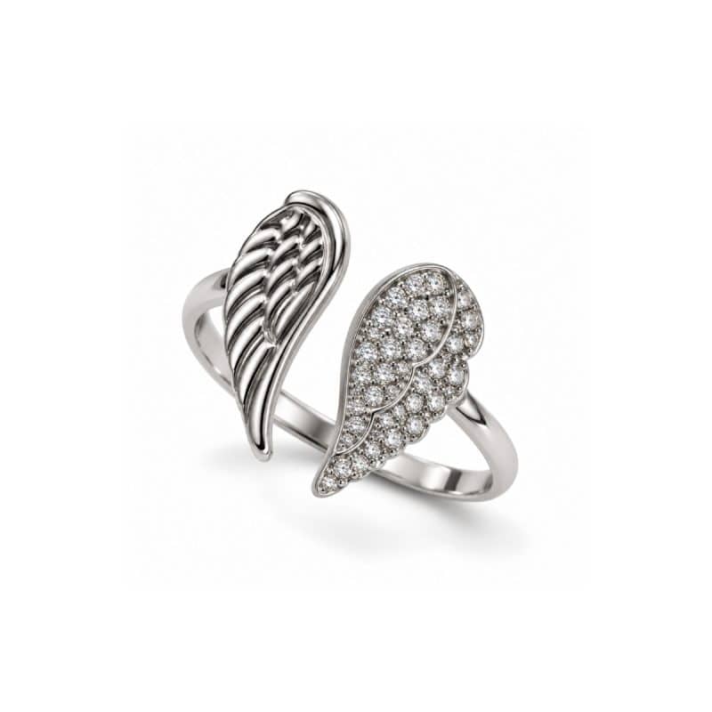 Ατσάλινο Δαχτυλίδι Peebls Celestial Wings Silver