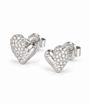 Ατσάλινα Σκουλαρίκια Guess Golden Love Silver