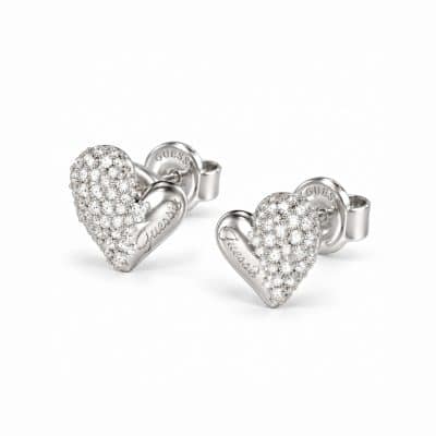 Ατσάλινα Σκουλαρίκια Guess Golden Love Silver