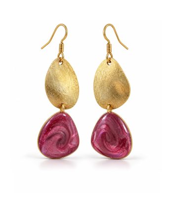 Σκουλαρίκια Chroma Sculpted Duo Maroon