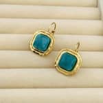 Σκουλαρίκια Peebls Azure Elegance Gold Turquoise