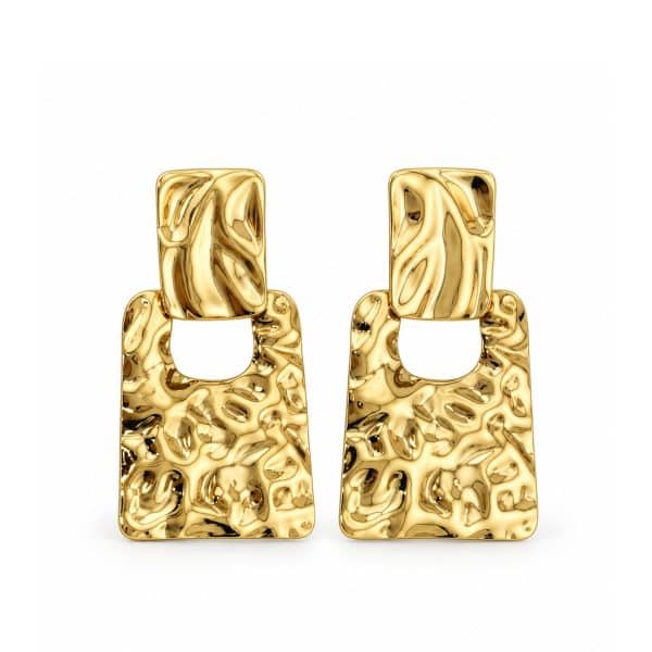Γυναικεία Σκουλαρίκια Peebls Golden Sculpture Gold