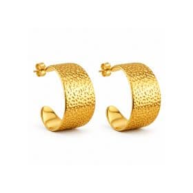 Γυναικεία Σκουλαρίκια Peebls Golden Texture Hoops