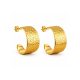 Γυναικεία Σκουλαρίκια Peebls Golden Texture Hoops